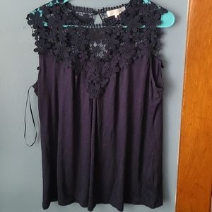Blue lace top tank
